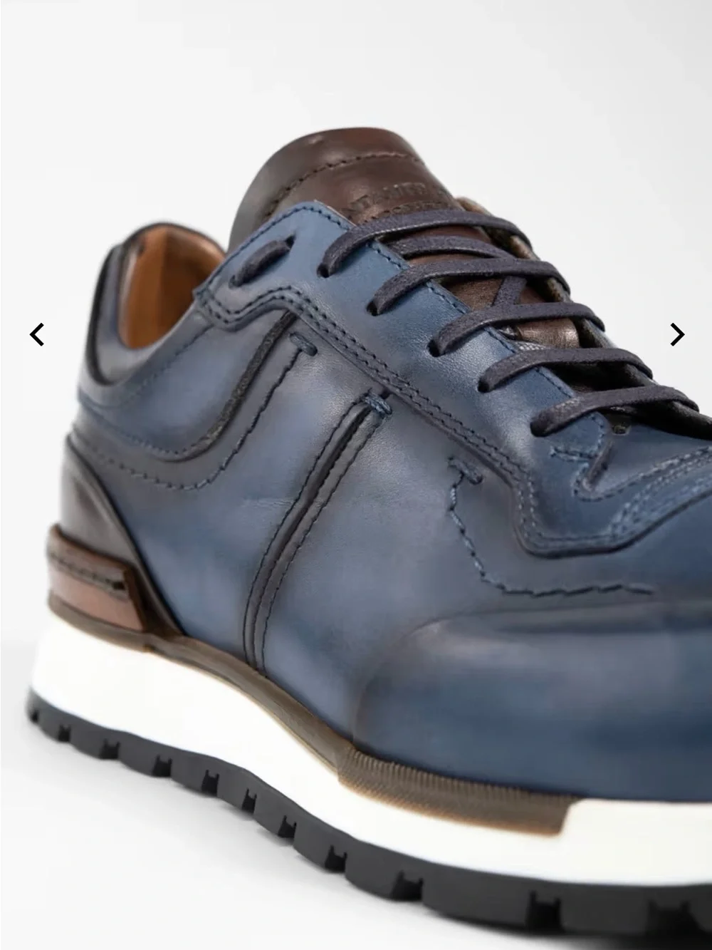 Men's Navy Leather Sneakers